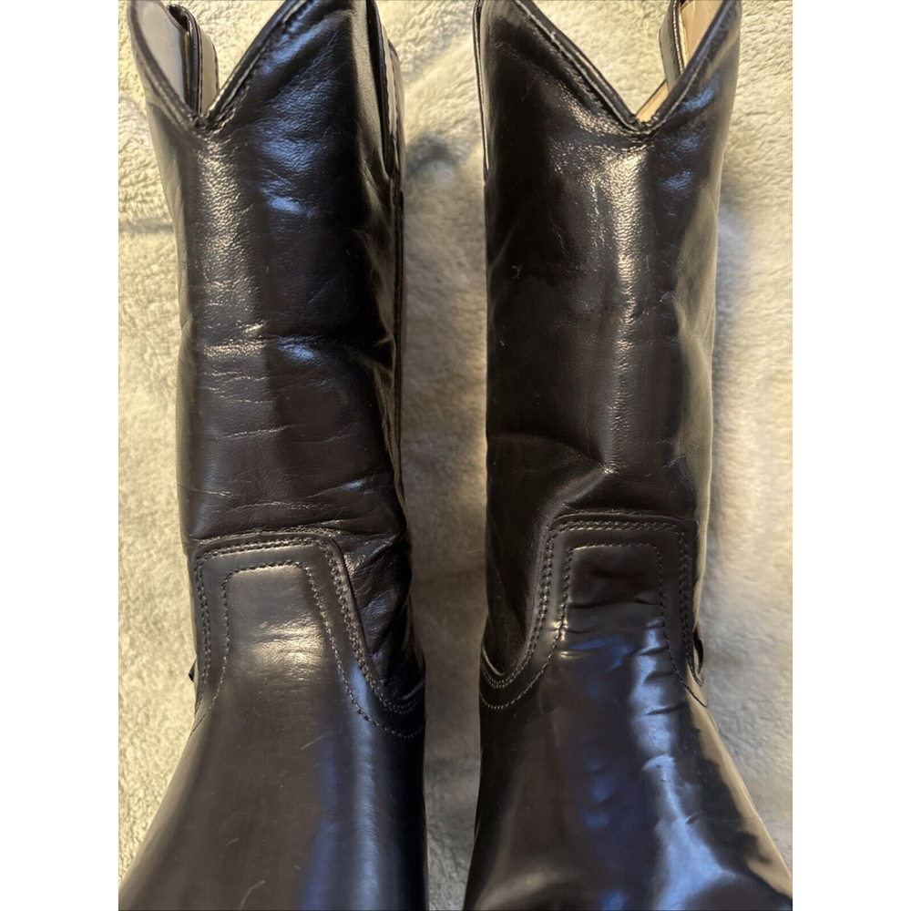 VTG Long Haul Men's Black Leather Oil Resistant Western Cowboy Boots Size 9.5M - Picture 5 of 8
